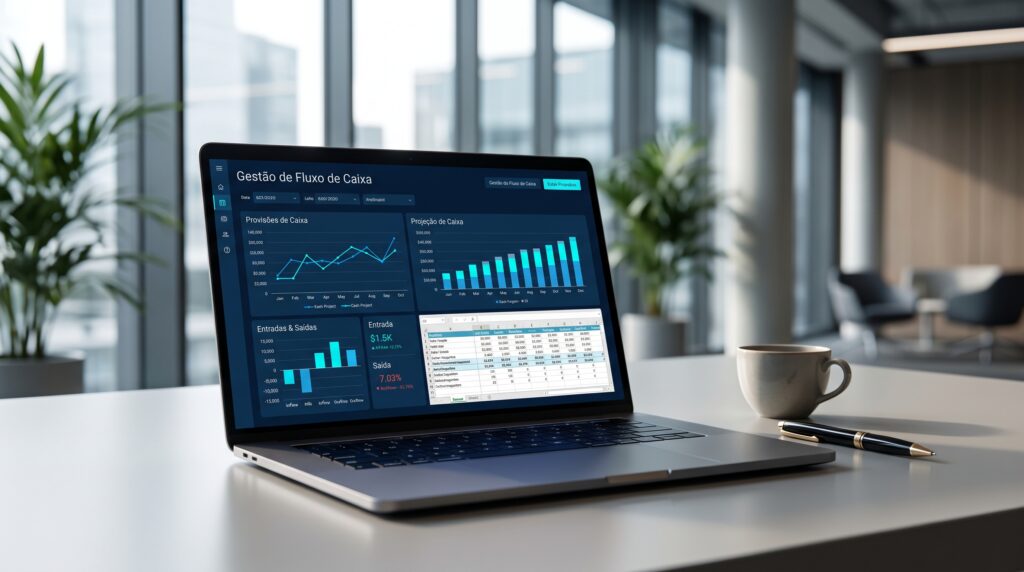 Fluxo de caixa no computador em excel
